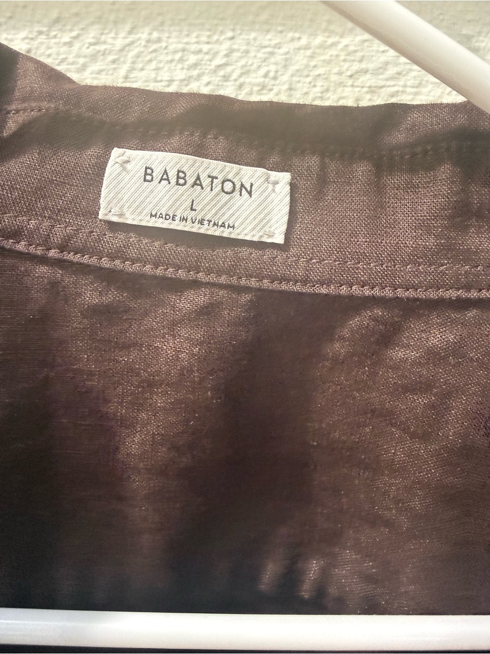 Aritzia Linen Chocolate Brown Button-Down Shirt - Picture 6 of 7